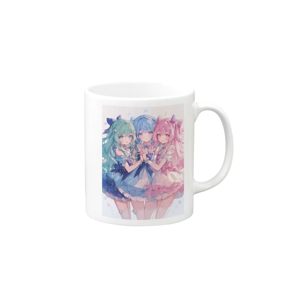 AQUAMETAVERSEのアイドルフラワーズ　なでしこ1478 Mug :right side of the handle