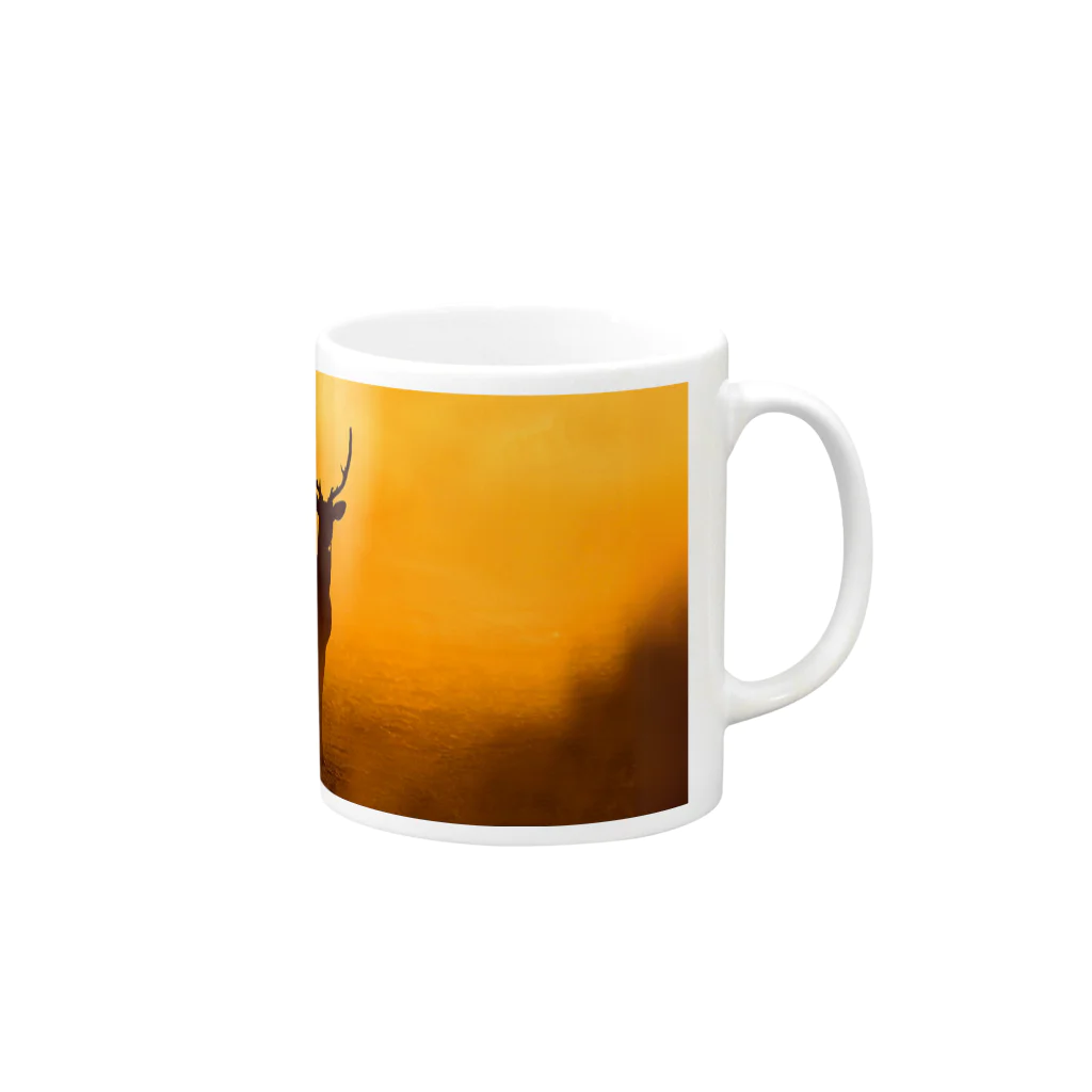 マタギの教え-公式ショップ-のLIFE with シカ Mug :right side of the handle