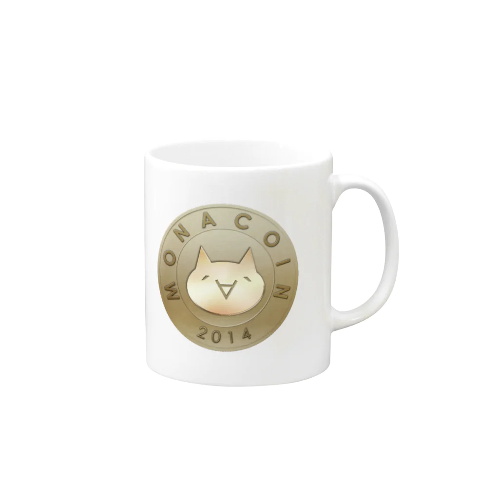 OWLCOIN ショップのMonacoin（モナコイン） Mug :right side of the handle