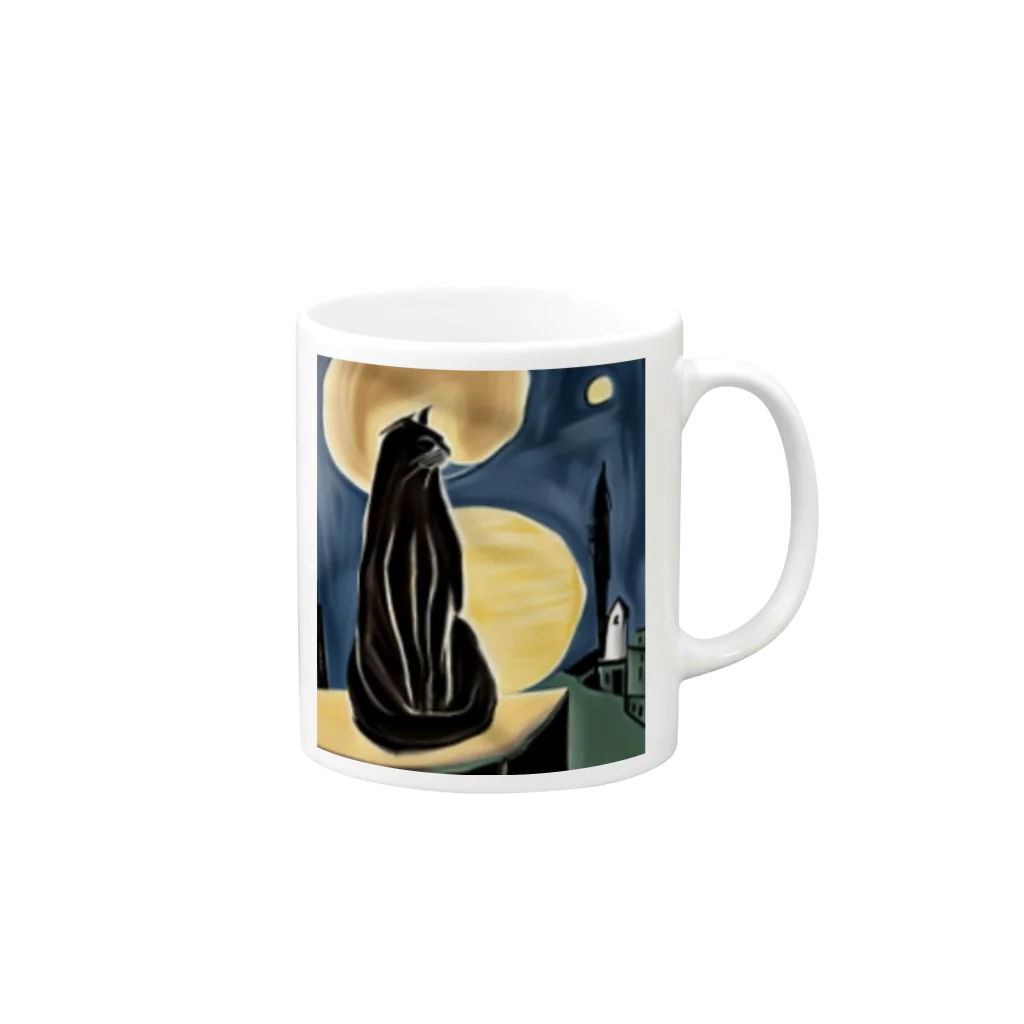 Ppit8の月夜の夜に Mug :right side of the handle