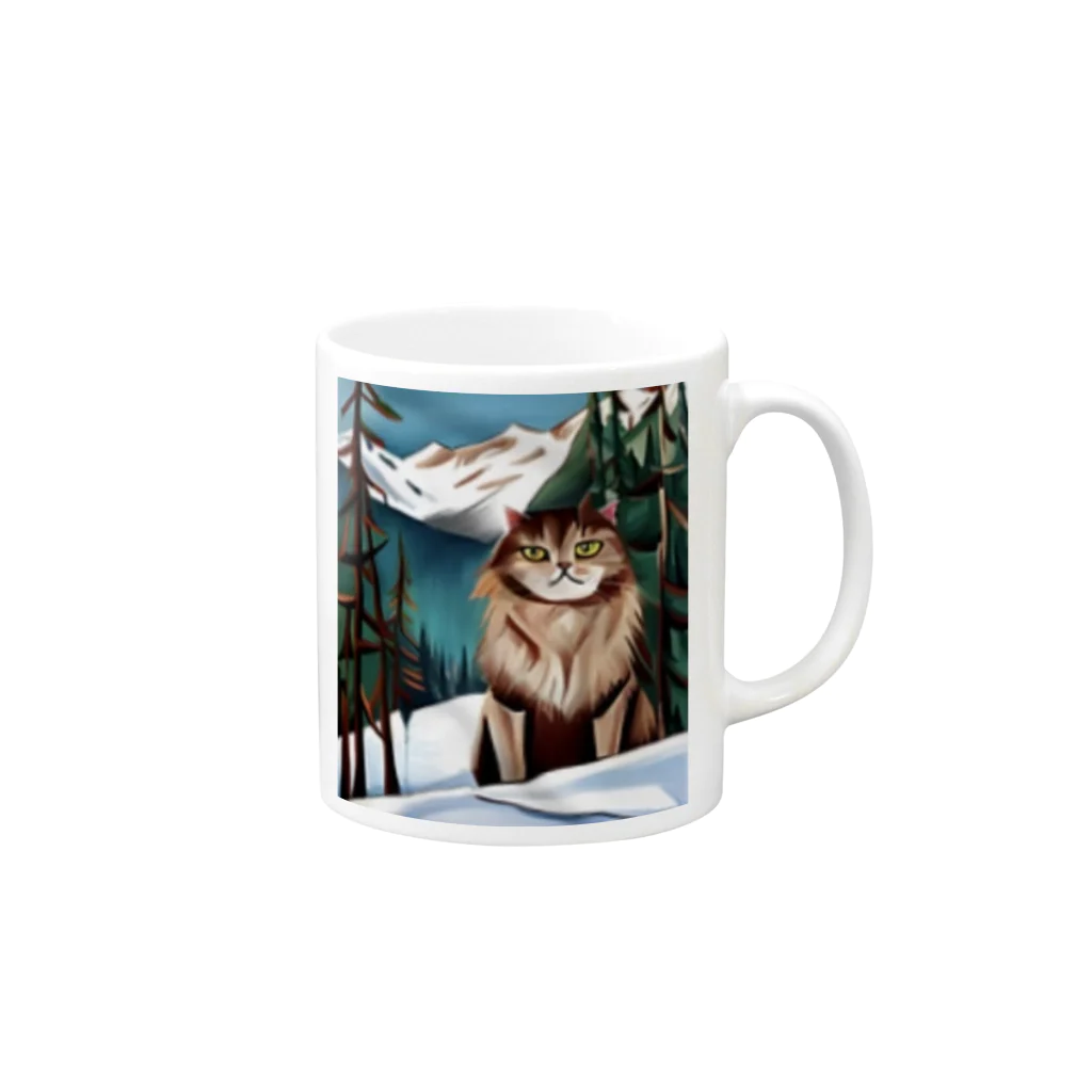 Ppit8のI live in Snow Mountain. Mug :right side of the handle