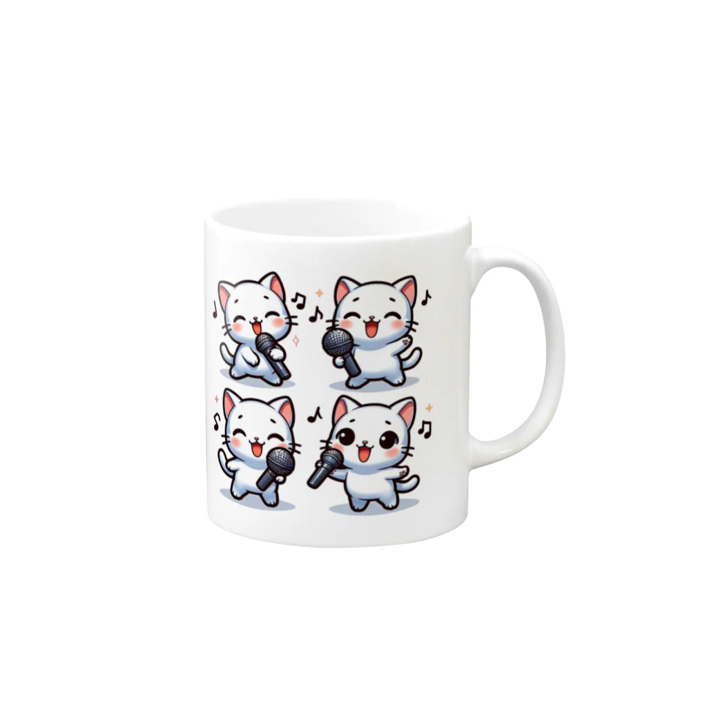 チェリモヤのねこコーラス 03 Mug :right side of the handle