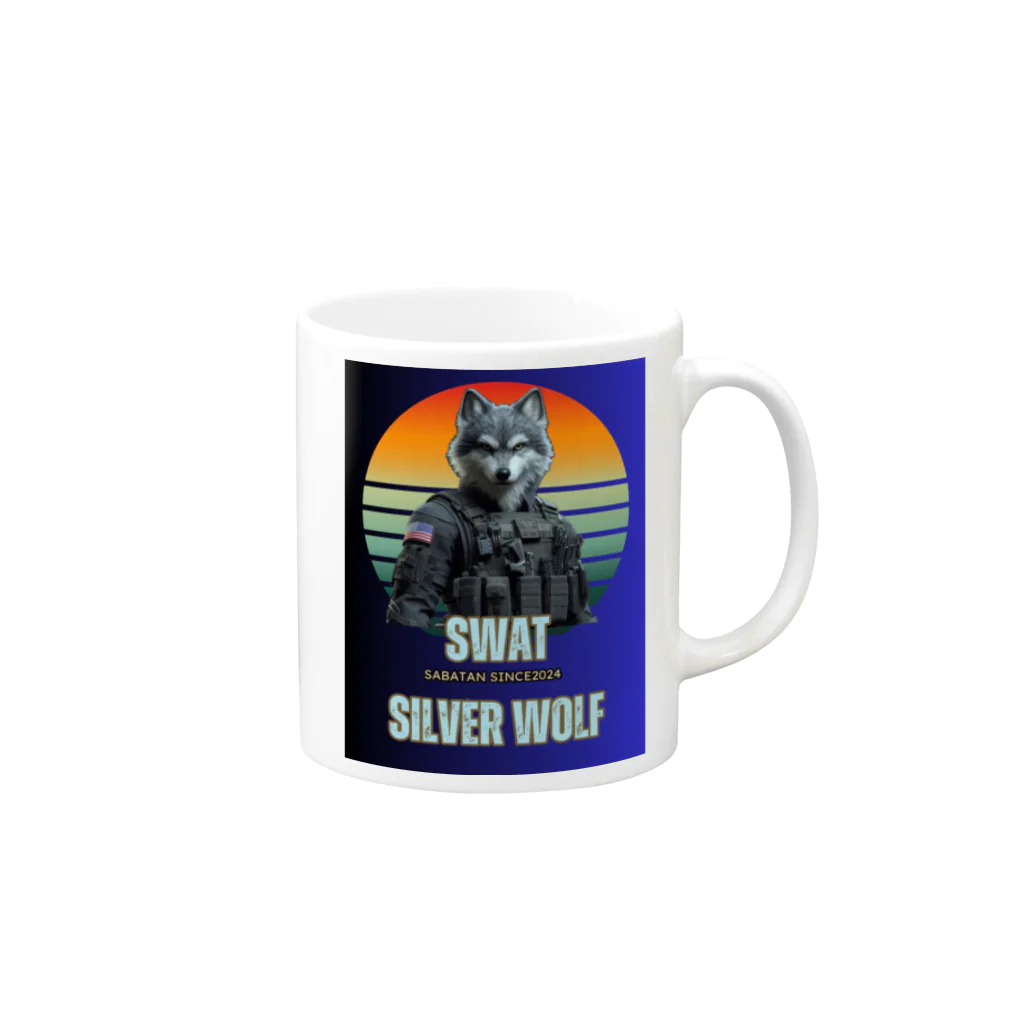 SaBATaNのSWAT シルバーウルフ1 Mug :right side of the handle