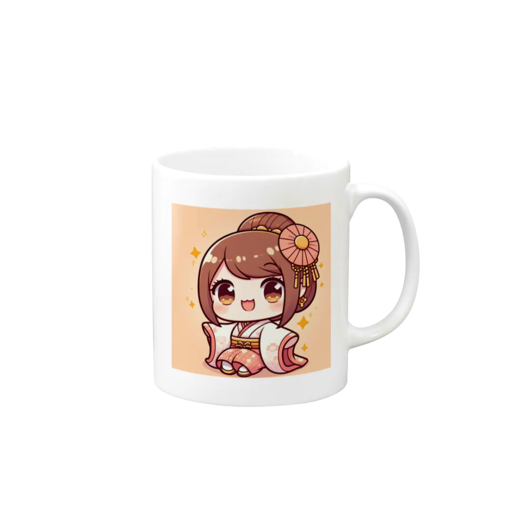 たくさん(☆∀☆)ｷﾗｰﾝ!の可愛い笑顔 Mug :right side of the handle