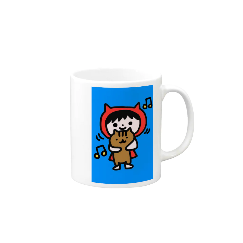 TOMpiの赤い服のねこりん Mug :right side of the handle