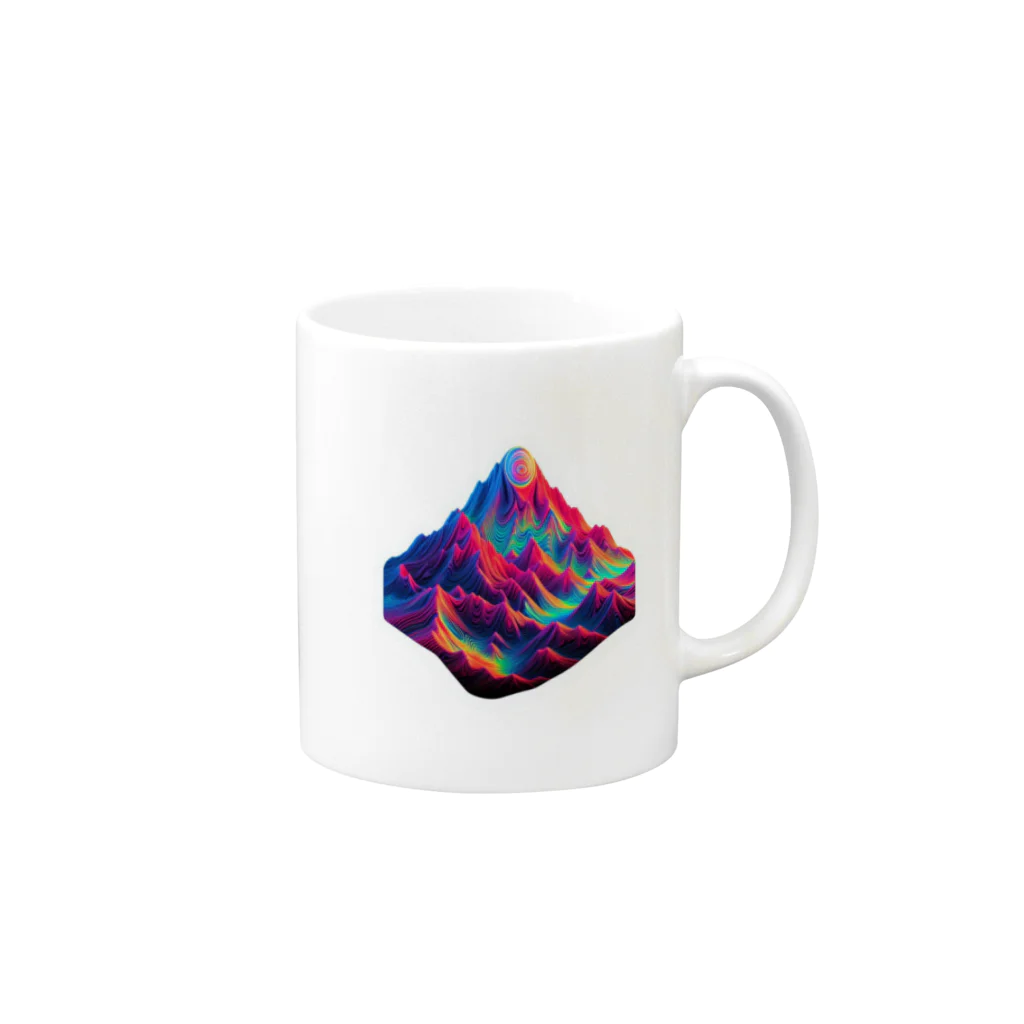 psychedelic mountainのpsychedelic mountain マグカップの取っ手の右面