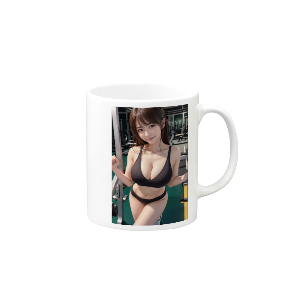 kura111のスポーツ女子 Mug :right side of the handle