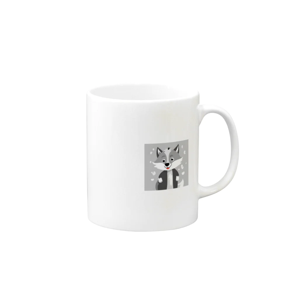 BASHのおおかみくん Mug :right side of the handle