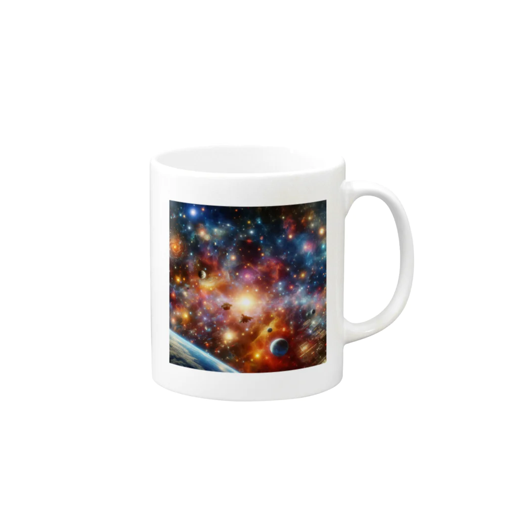 何でもありデザインの広大な宇宙 Mug :right side of the handle