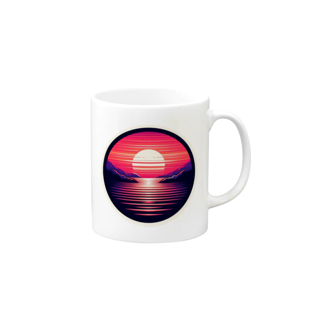 psychedelic mountainのsun set マグカップの取っ手の右面