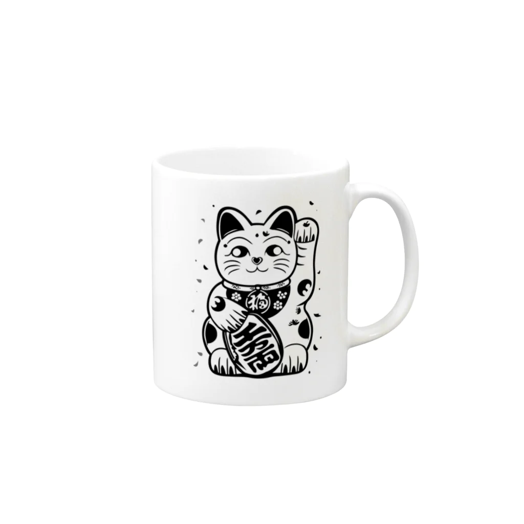 テロメアクリエイト の招き猫 Mug :right side of the handle