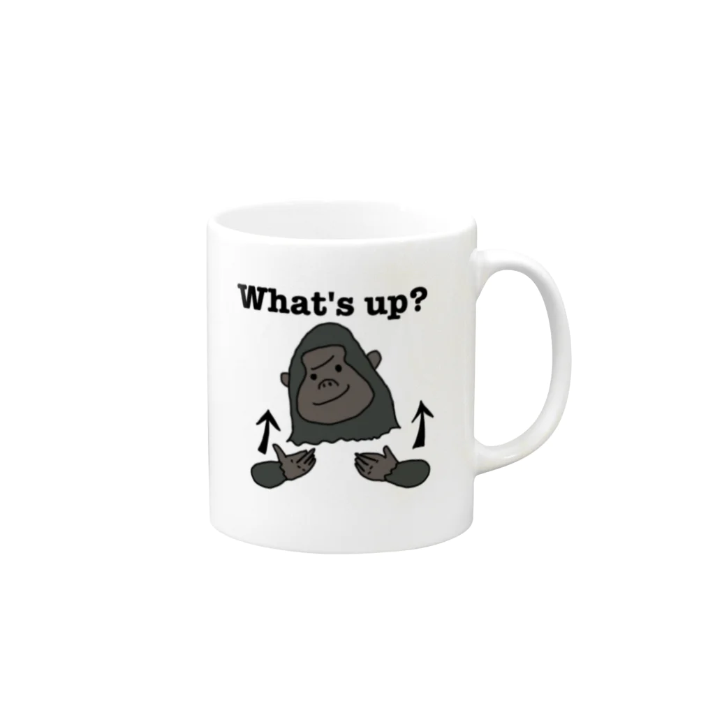 VISHNUのゴリラWhat’s up? Mug :right side of the handle