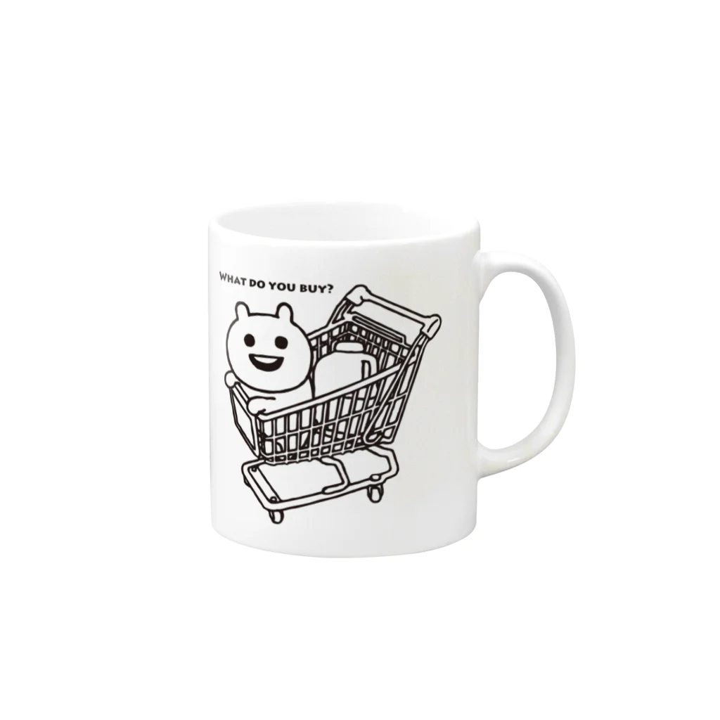 エナメルストア SUZURI店のカートに乗るマエバサン Mug :right side of the handle