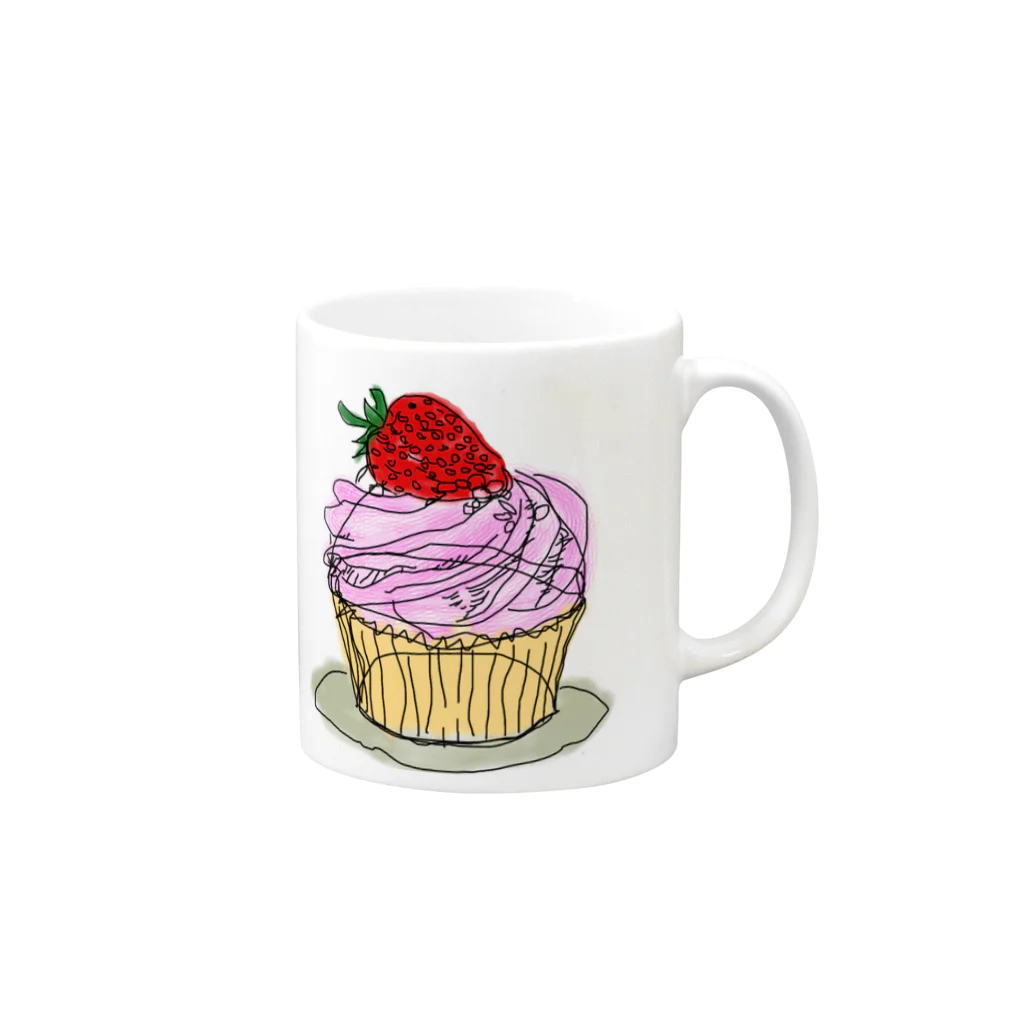 yuihana_marketのichigo・cupcake マグカップの取っ手の右面