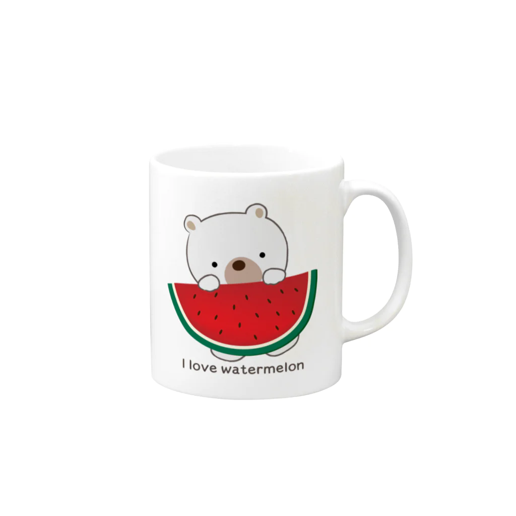 sari'sのI love watermelon Mug :right side of the handle