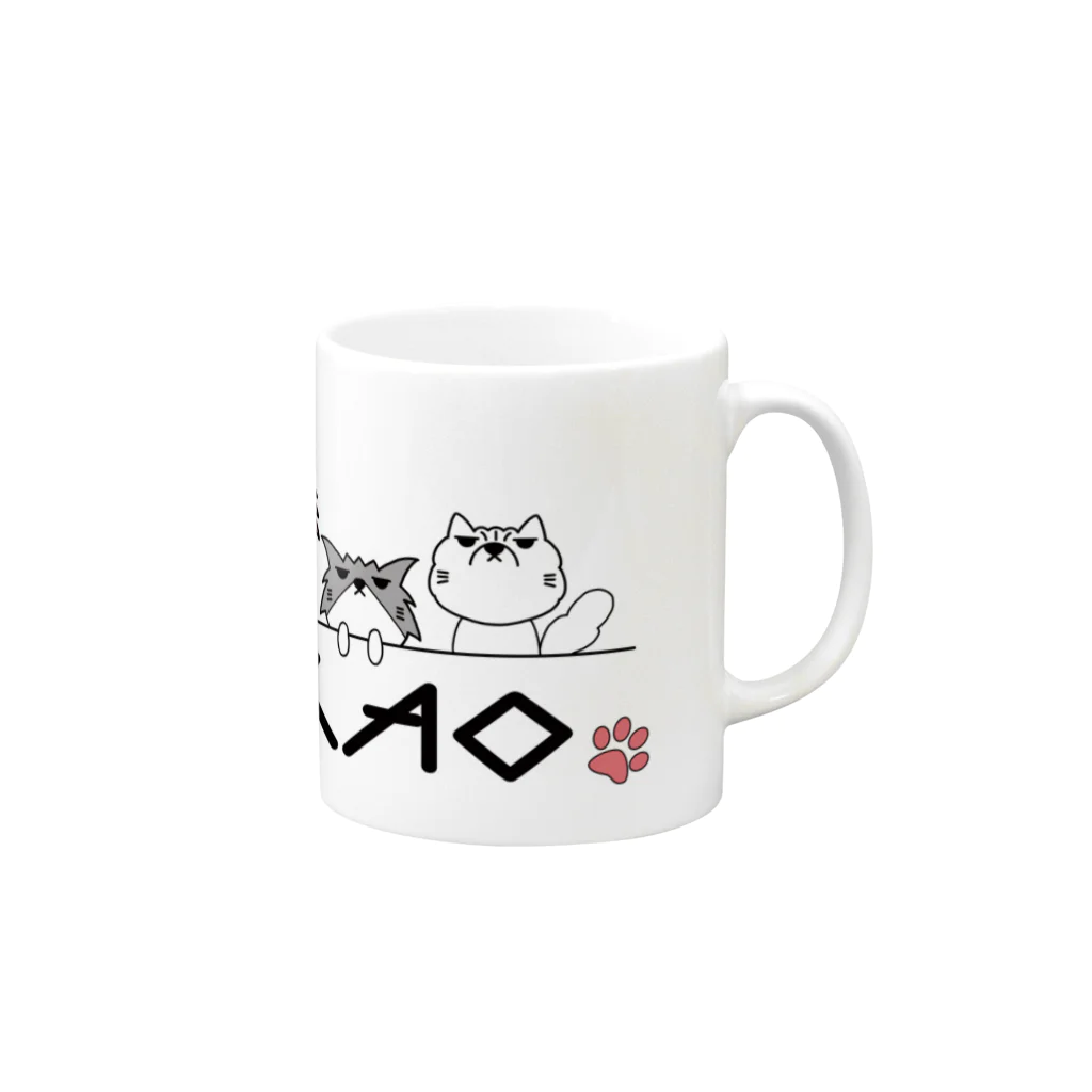 NEKOKAOのNEKOKAOニャンズファイブ Mug :right side of the handle