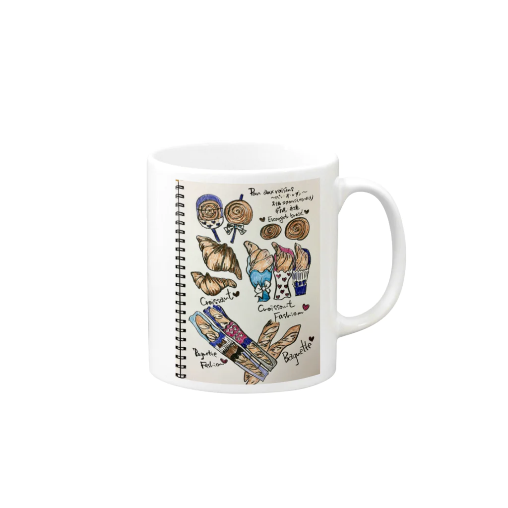 お台場ローズベイデザインのファッションブレッド Mug :right side of the handle