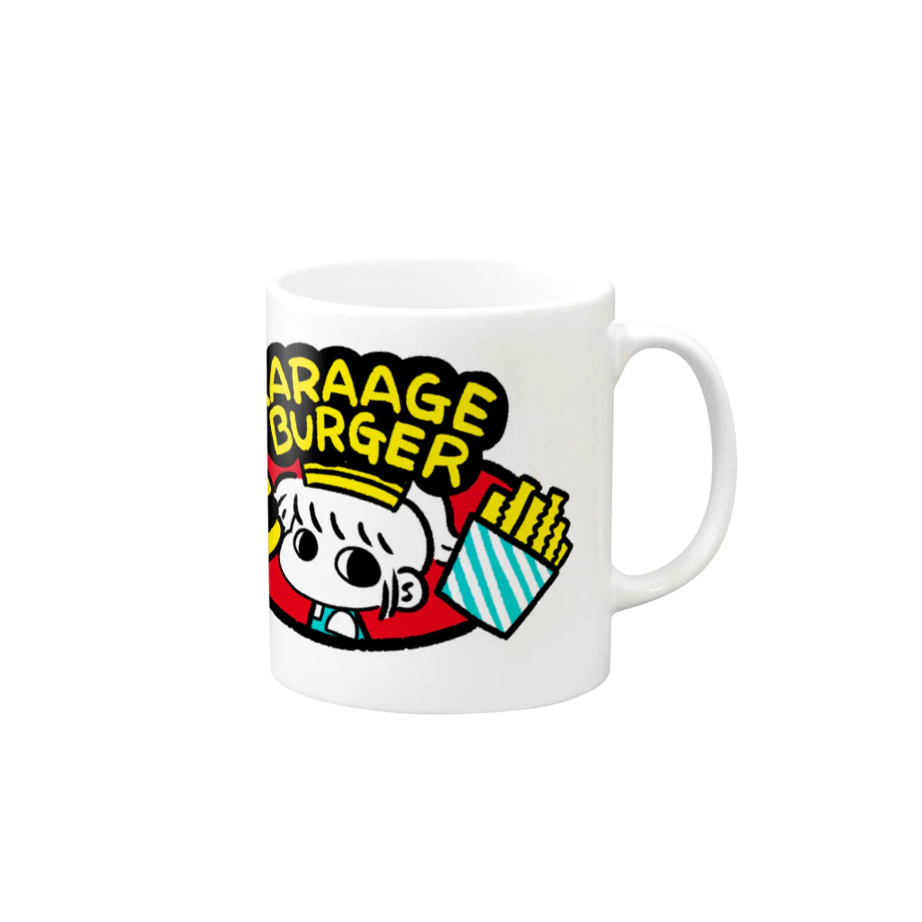 おかずハンバーグのおみせのからあげちゃんバーガー Mug :right side of the handle