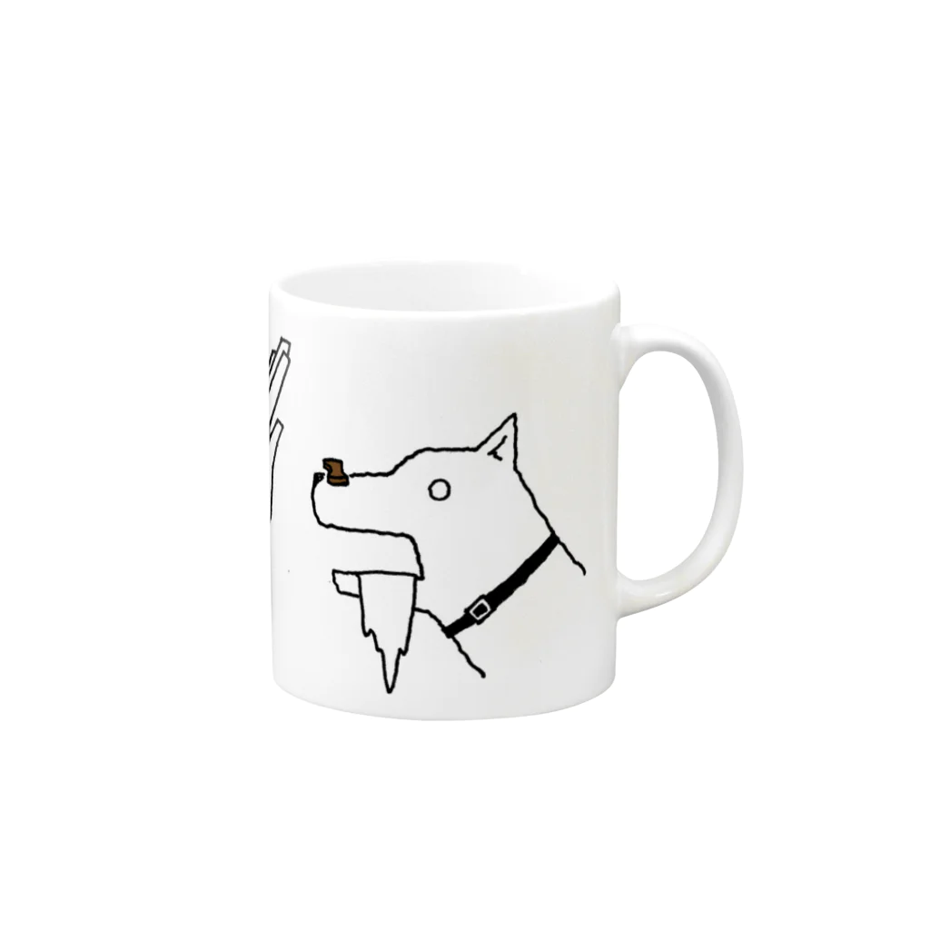 ponsukeのおあずけ犬 Mug :right side of the handle