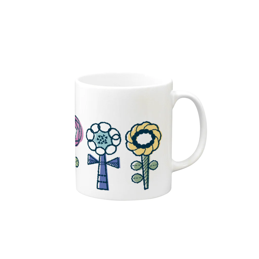 カシワギマリ（イラストレーター）のblooming Mug :right side of the handle