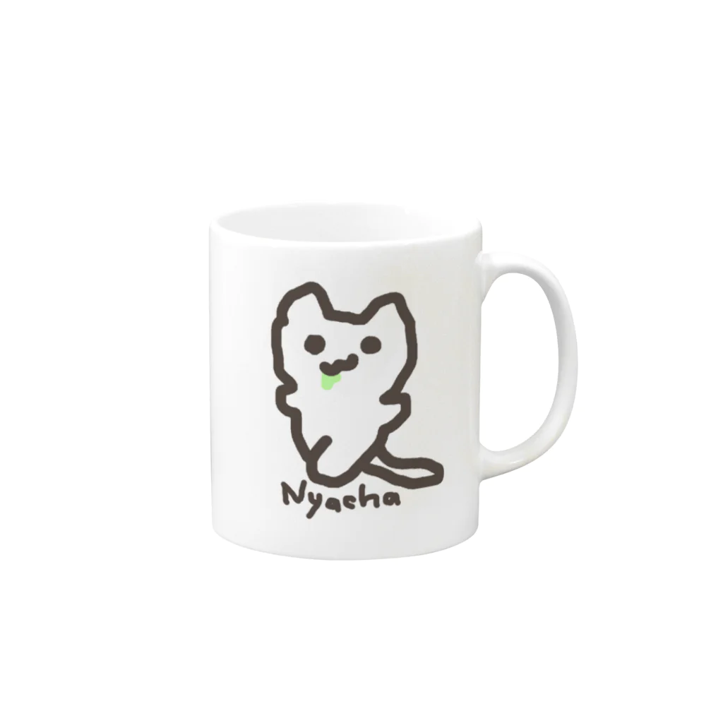 NYACHA&BOOCHAのNyacha(にゃーちゃ、) Mug :right side of the handle