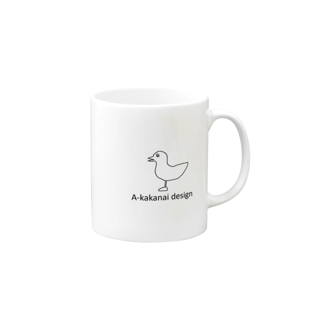 A-kakanai designの絵を描かないハト Mug :right side of the handle