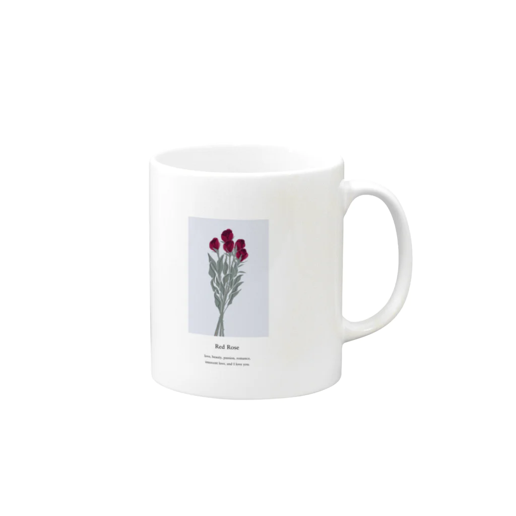 nulの花言葉 rose Mug :right side of the handle