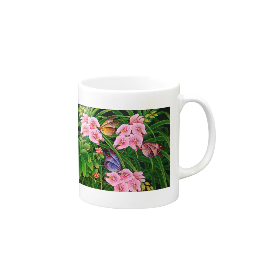 バリ絵画の専門店アートルキサンのOrchid Garden  Mug :right side of the handle