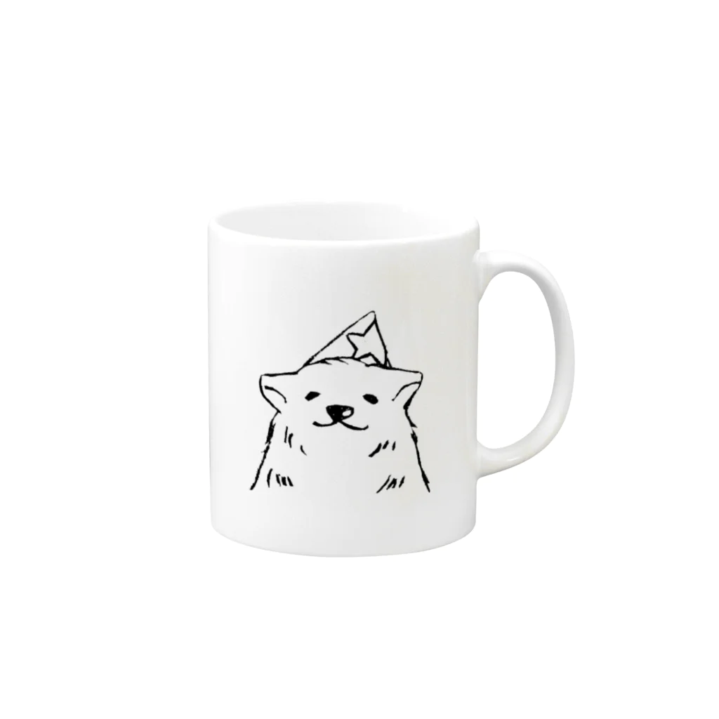 消しゴムはんこのエピリリのシロクマ Mug :right side of the handle