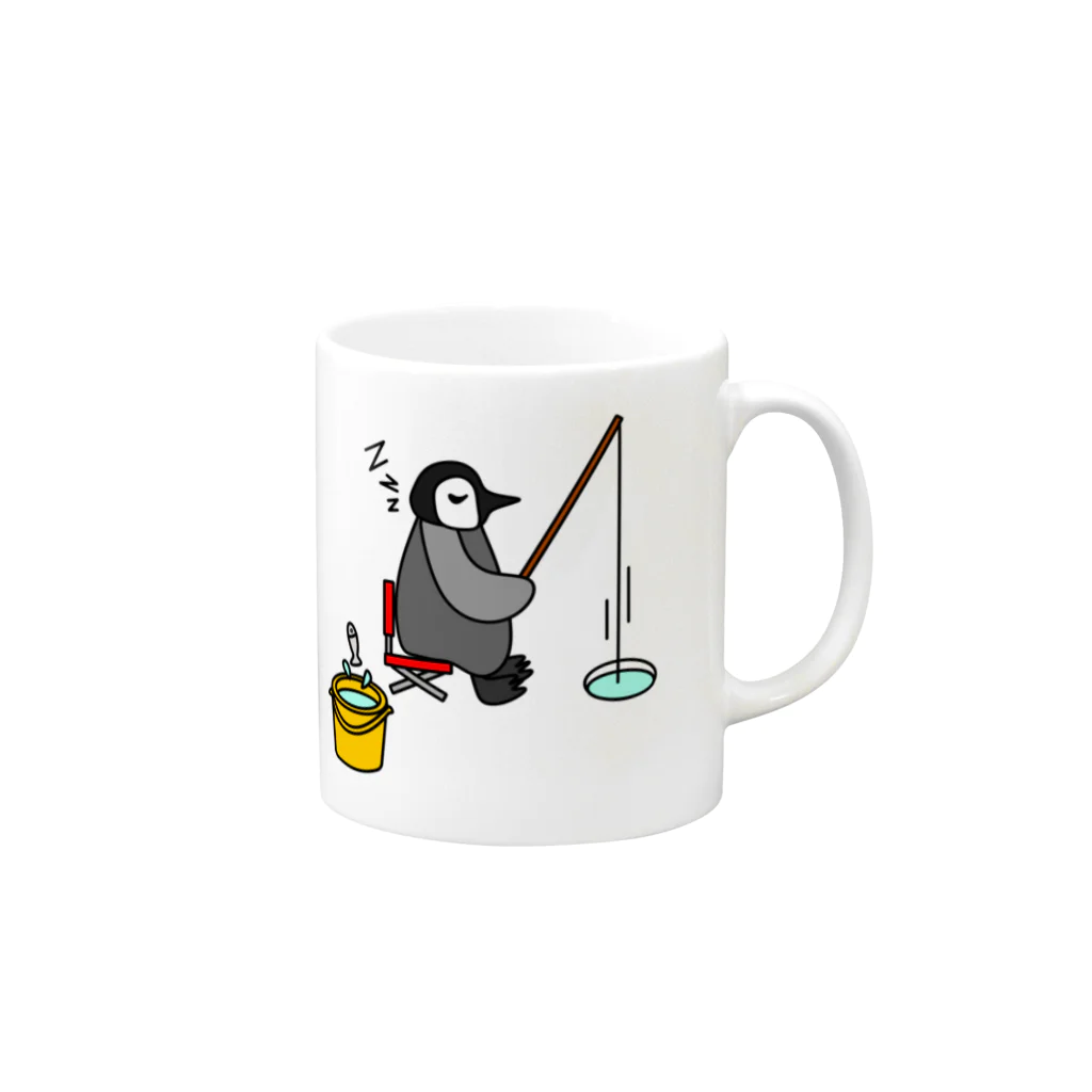 J's Mart 2ndのフィッシングペンギン Mug :right side of the handle