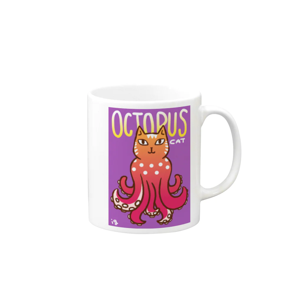 いぶりがっこのoctopus cat マグカップの取っ手の右面