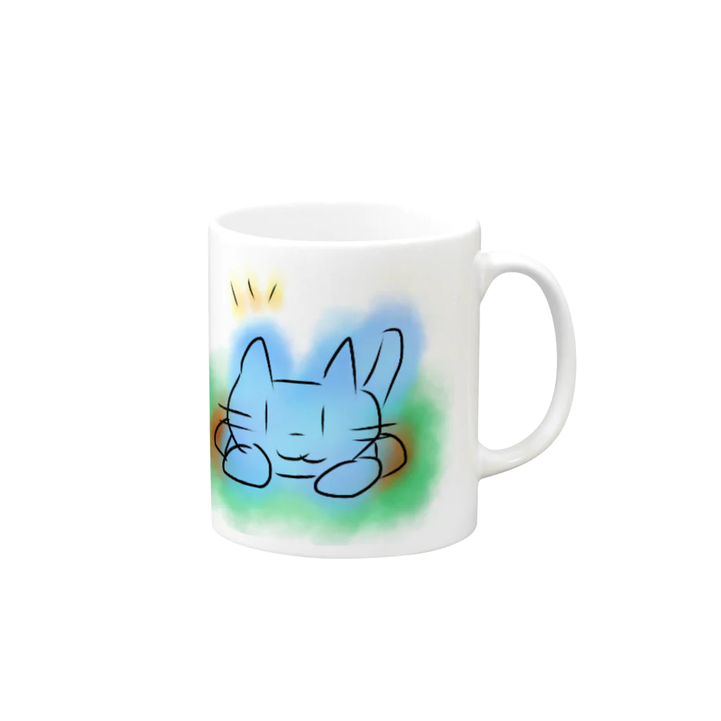 魚風商店のネコのすみか Mug :right side of the handle