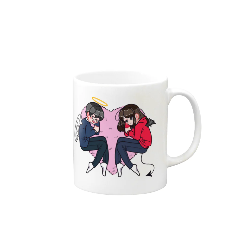 ゆぴ〜のかっぽー Mug :right side of the handle