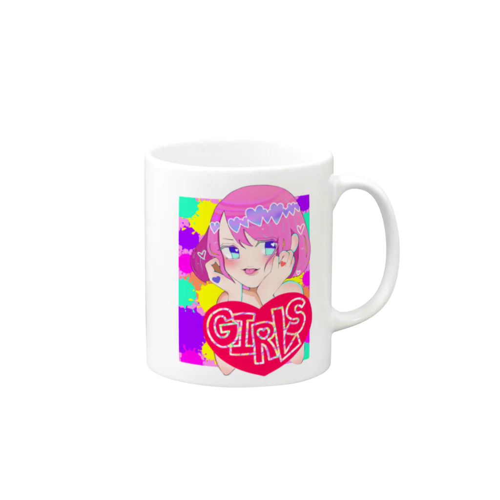 ちょびのがーるず Mug :right side of the handle