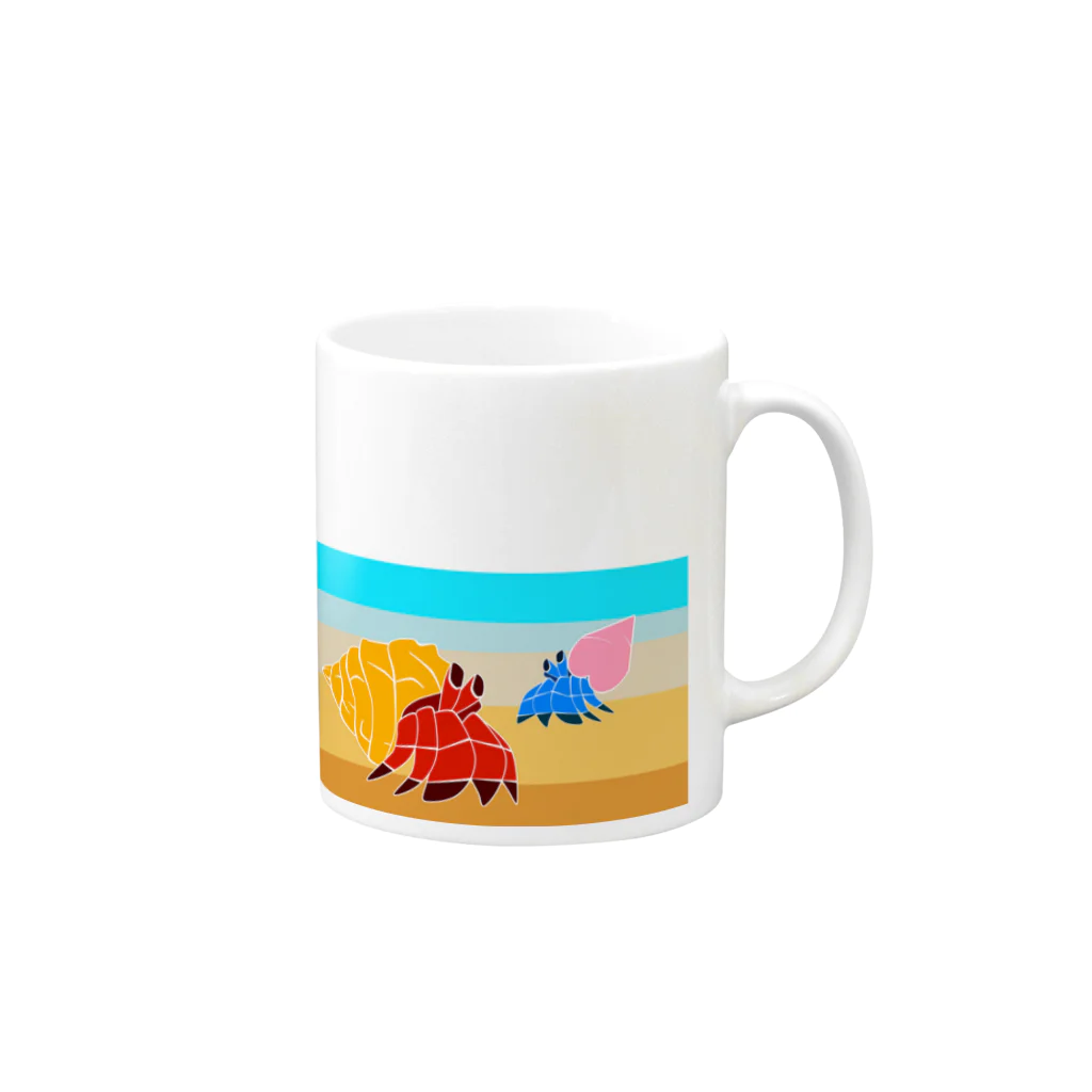 お絵描き看護師のヤドカリイラストグッズ Mug :right side of the handle