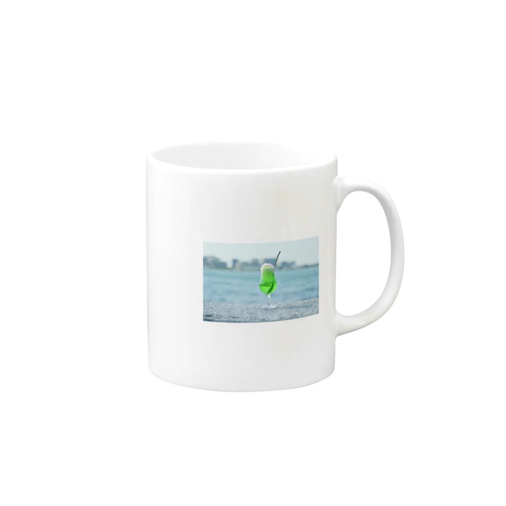 woiの海とメロンクリームソーダ Mug :right side of the handle