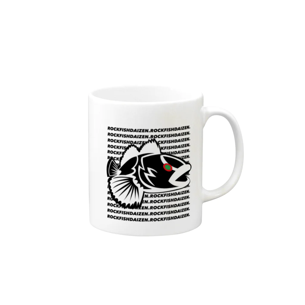 KISUKEロックフィッシュ大全のロックフィッシュ大全（黒） Mug :right side of the handle