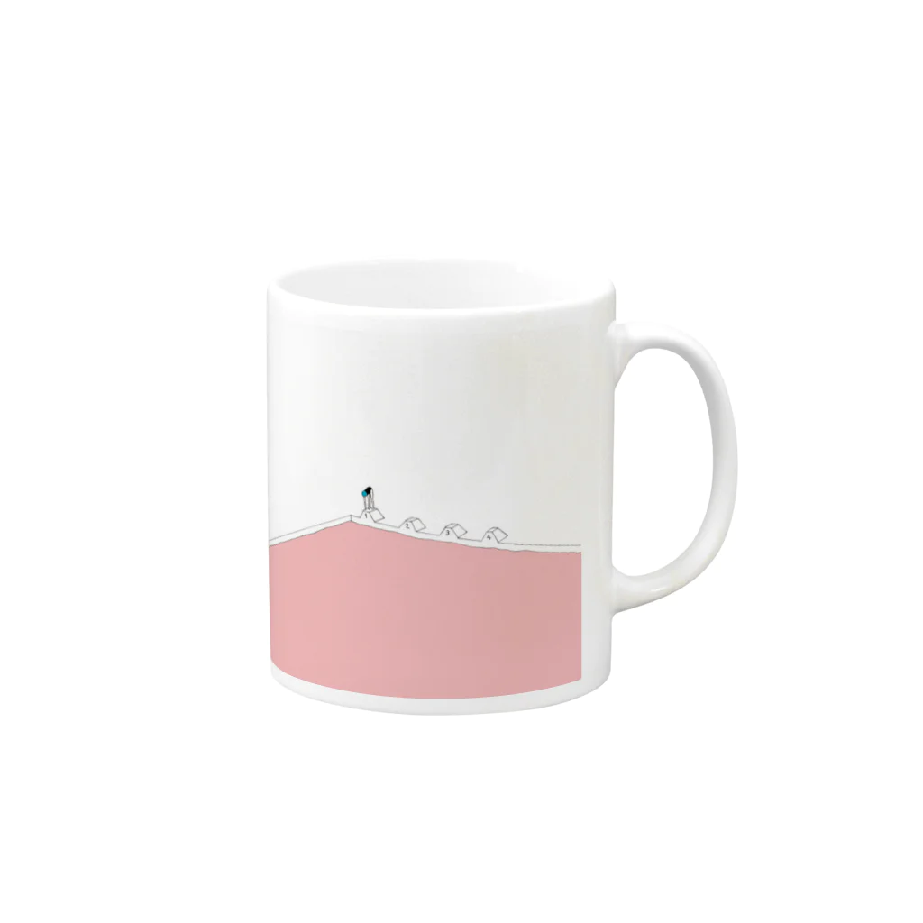 Amiの夏のピンクプール Mug :right side of the handle