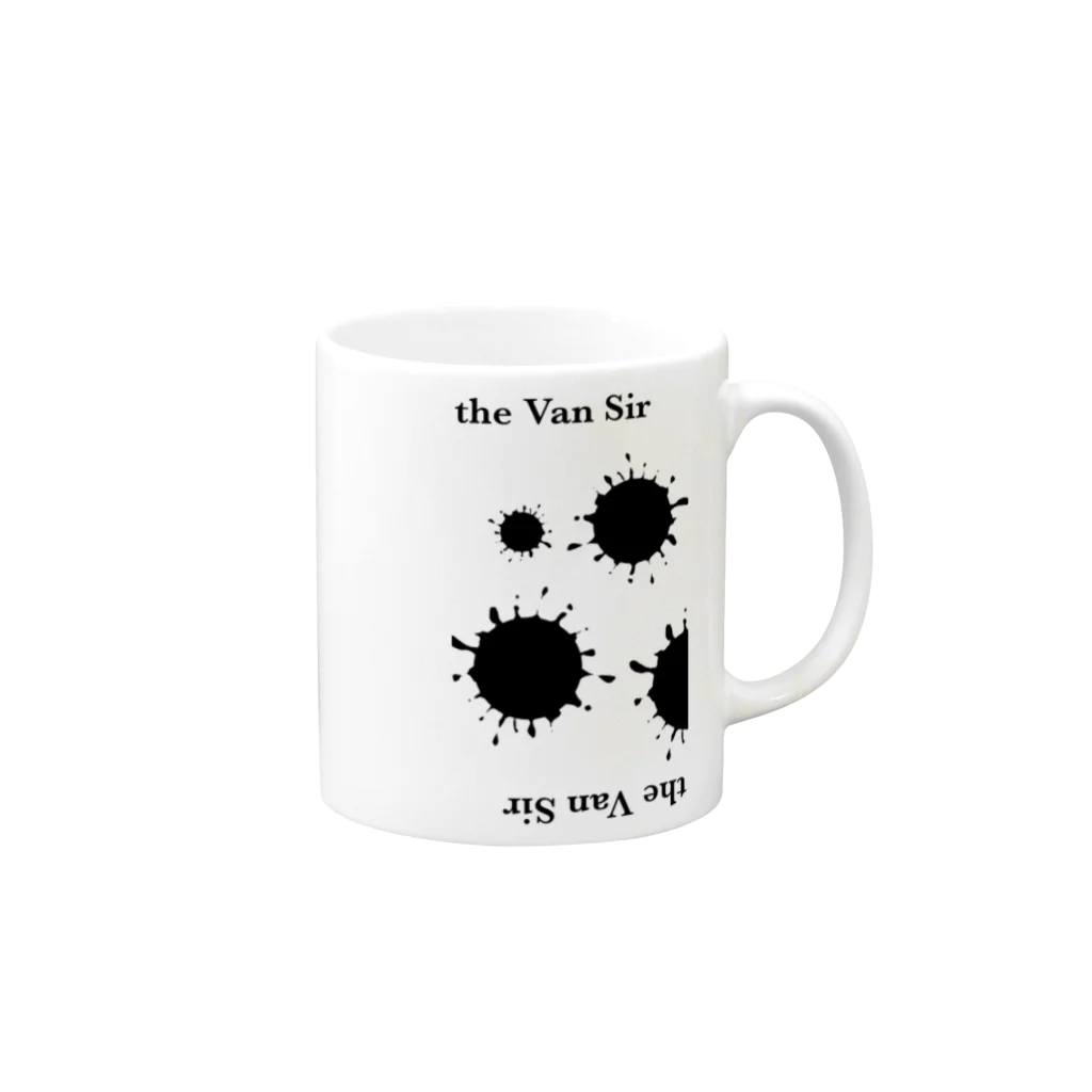 The Van Sirのオシャレなロゴデザイン Mug :right side of the handle