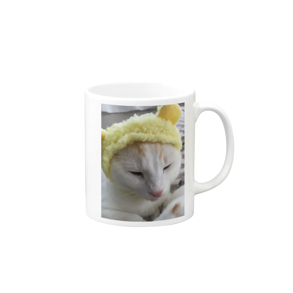 Peach♡のぶちゃかわ猫 Mug :right side of the handle