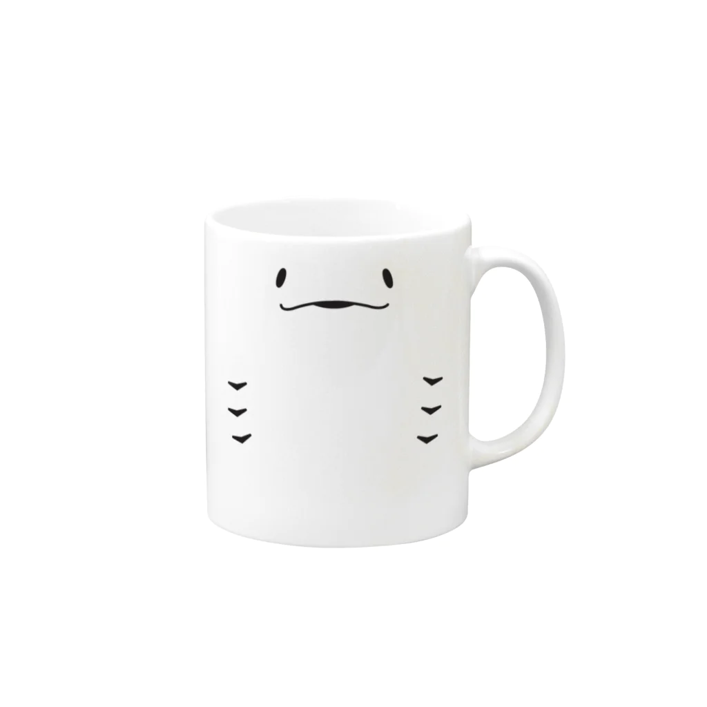 GOODNIGHT ROCKSTARのにっこりエイ【淡色用】 Mug :right side of the handle