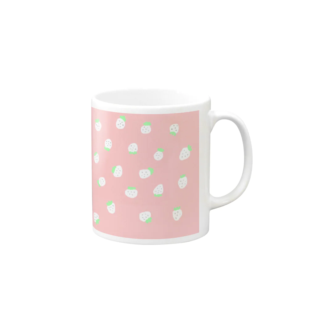 Be-coのまっしろ いちご Mug :right side of the handle