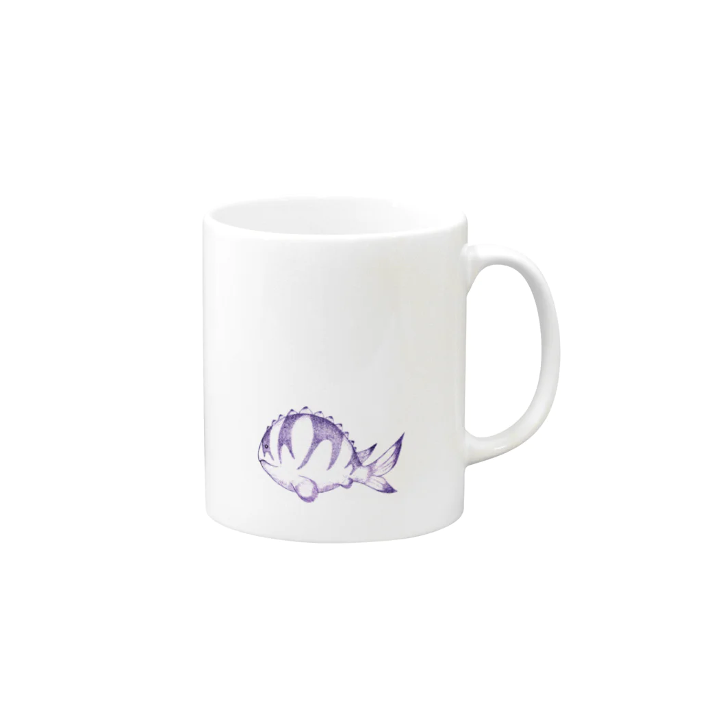 Ryuno Shoのムラサキフタマタタマクルム Mug :right side of the handle