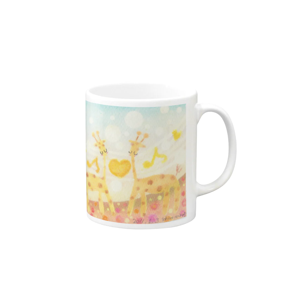 tokinoneiroのきりん Mug :right side of the handle