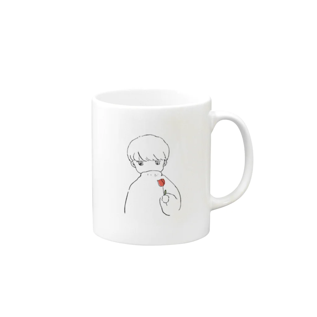 fuwariumのチューリップ R Mug :right side of the handle