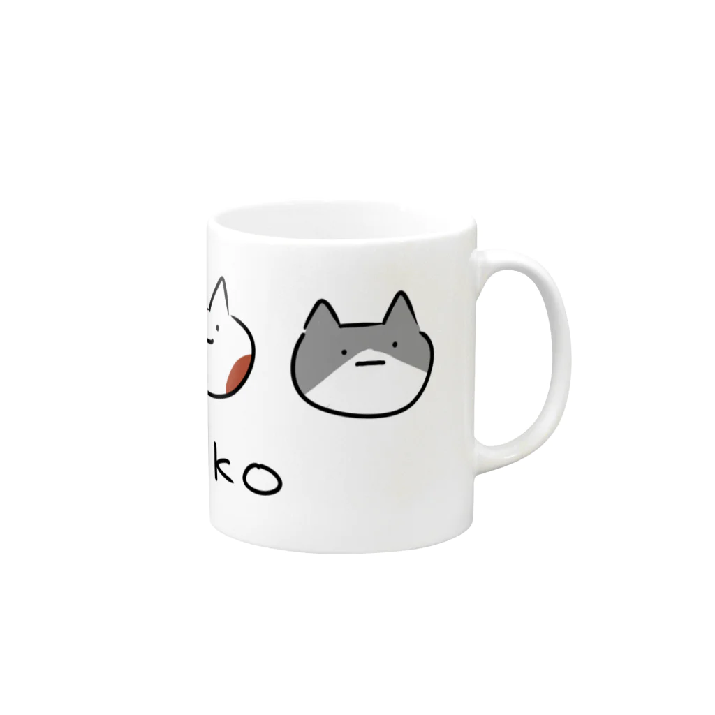 あいまいもこもこのネコマーク Mug :right side of the handle