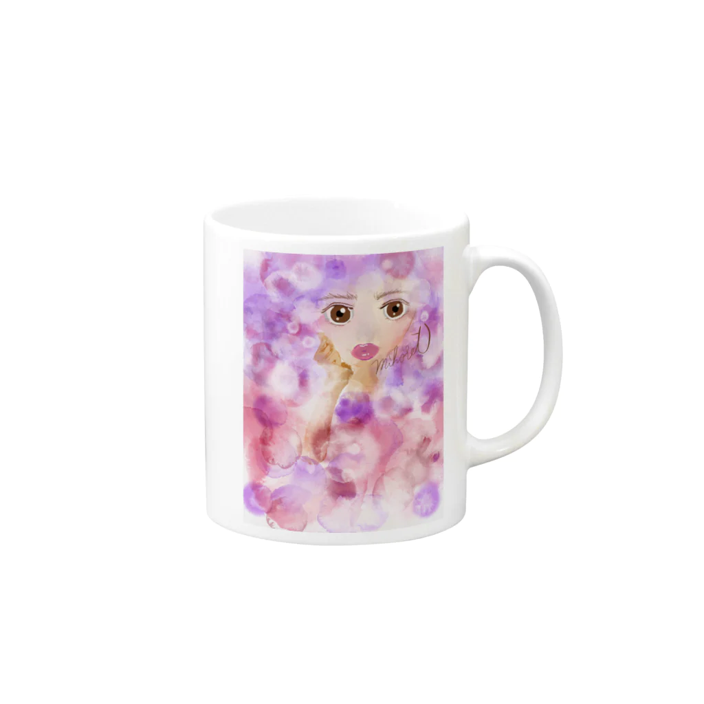 Mihoret  modeのmihoret  mode  紫式部 Mug :right side of the handle