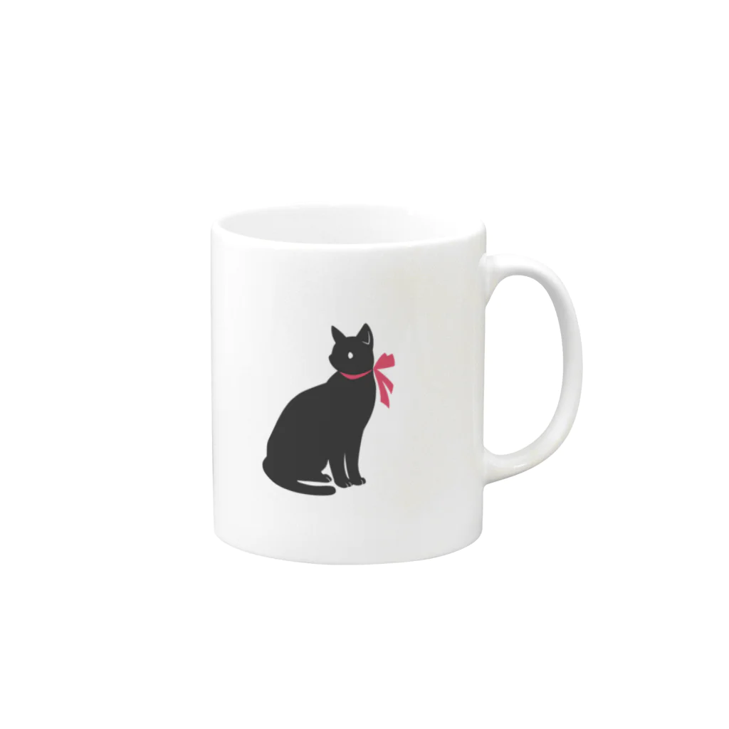 Tea Drop Sのくろねこ Mug :right side of the handle