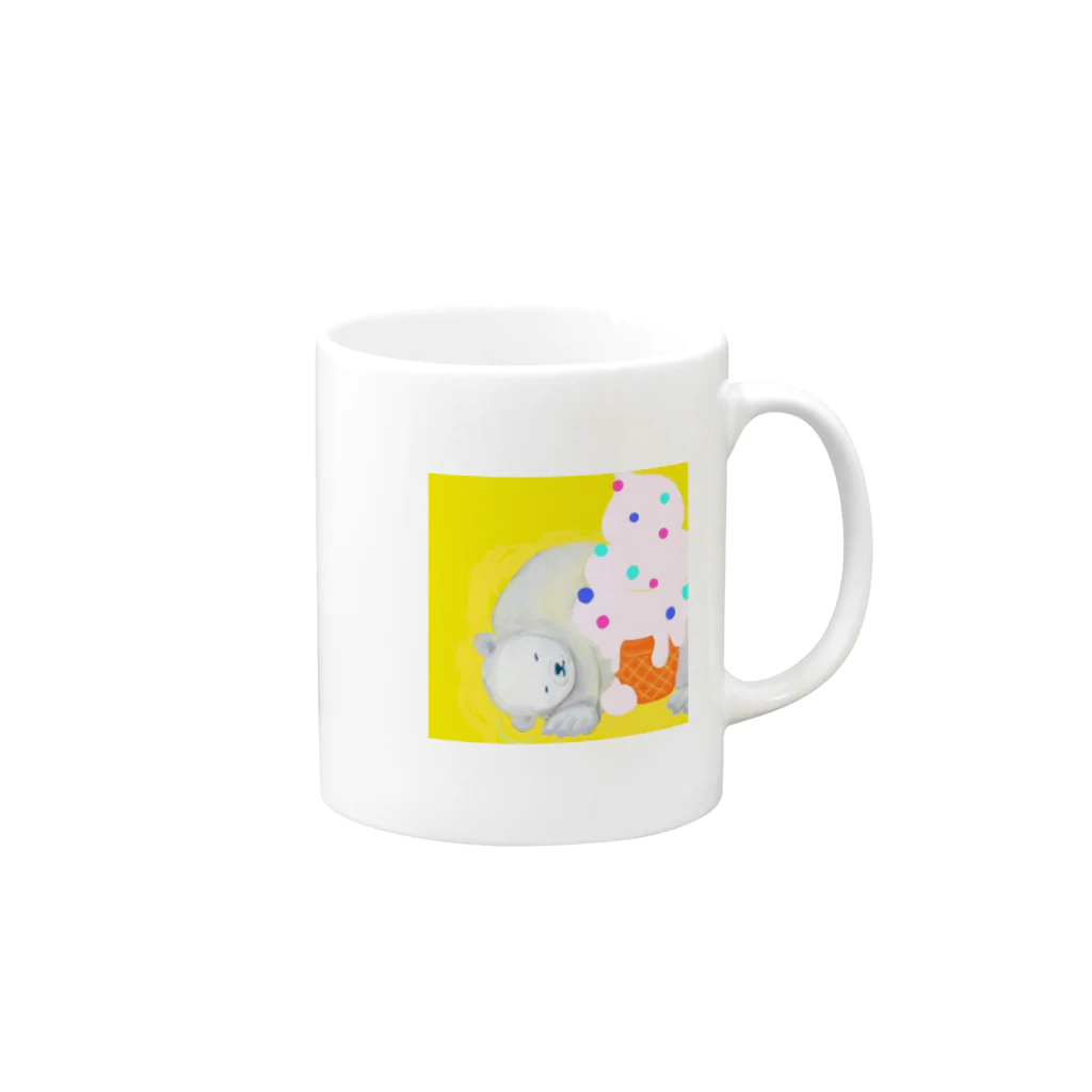 mai-mai-necoのソフトクリームとお昼寝 Mug :right side of the handle