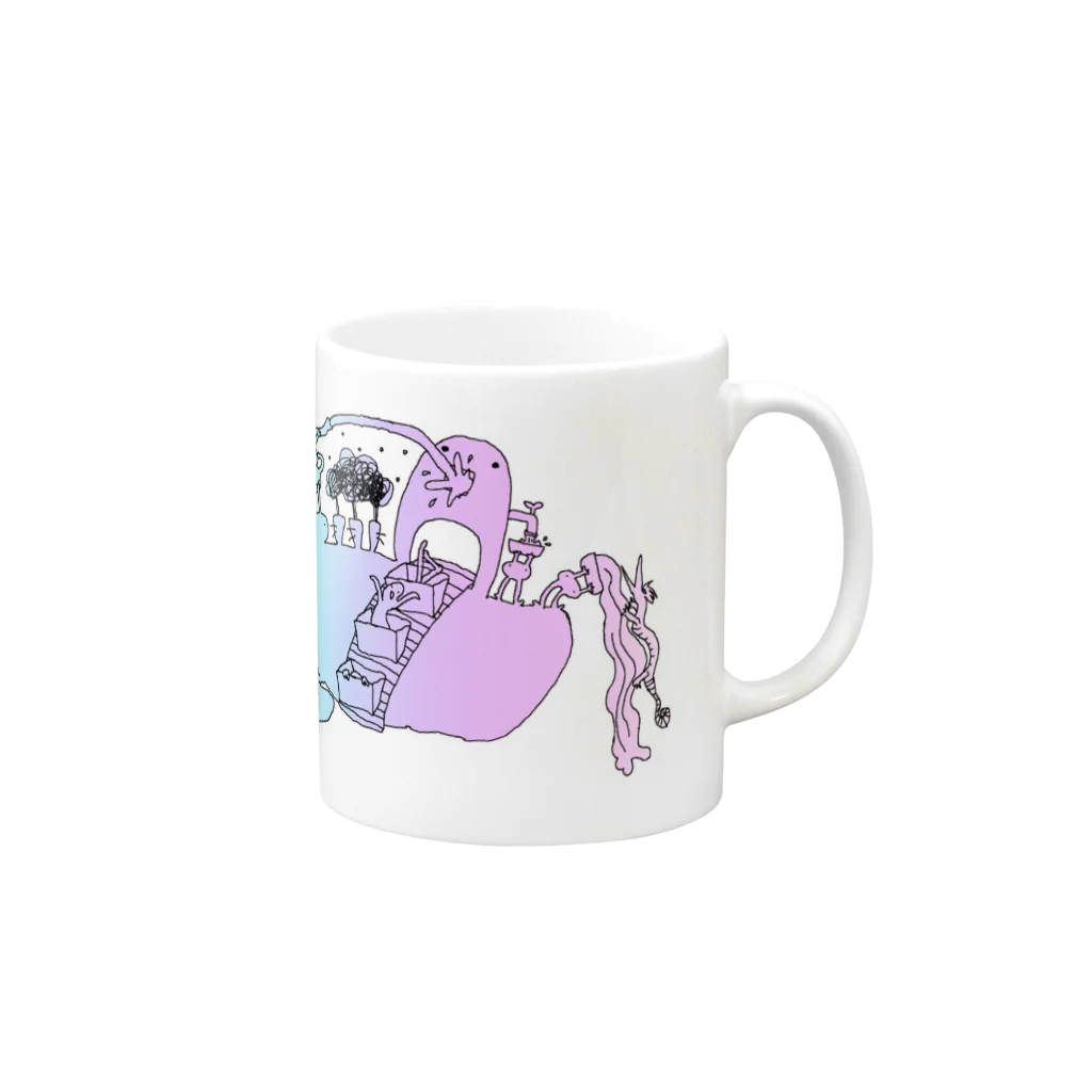 水流苑まちのむにゃむにゃ Mug :right side of the handle